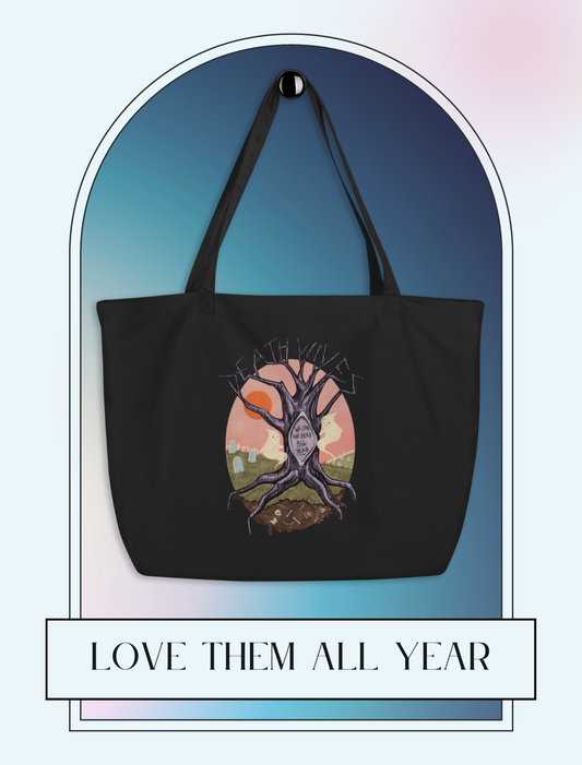 Love Them All Year Large organic tote bag