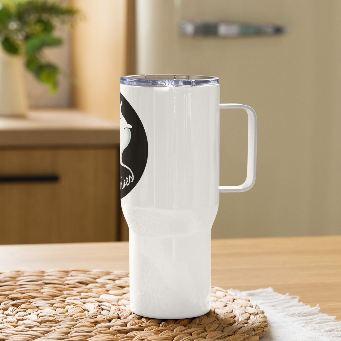 Ghostie Travel mug with a handle